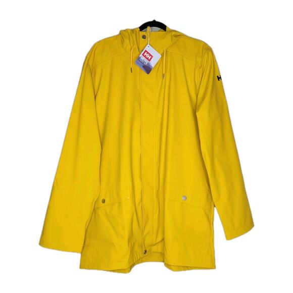 Helly Hansen Moss Waterproof Raincoat Mens XL Yellow Helox Polyurethane Gorpcore - Picture 1 of 16